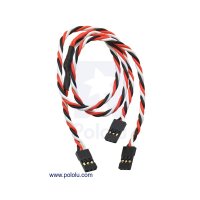 Twisted Servo Y Splitter Cable 12" Female - 2x Female