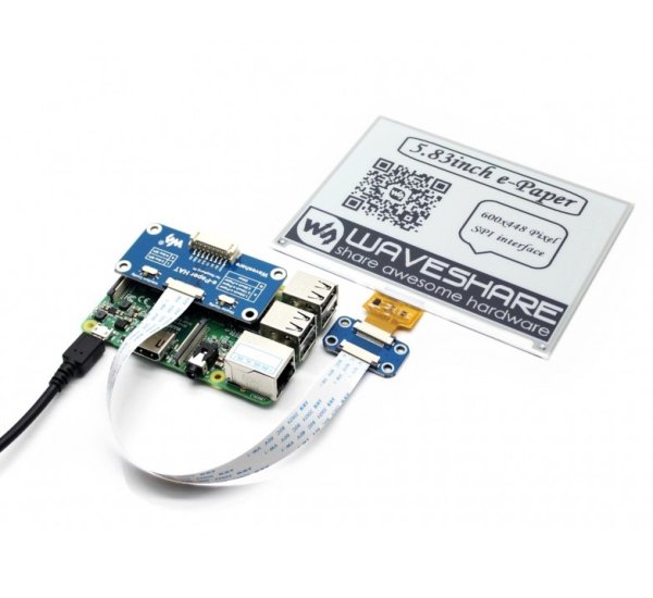 画像3: 5.83inch E-Ink display HAT for Raspberry Pi　(600x448) (3)